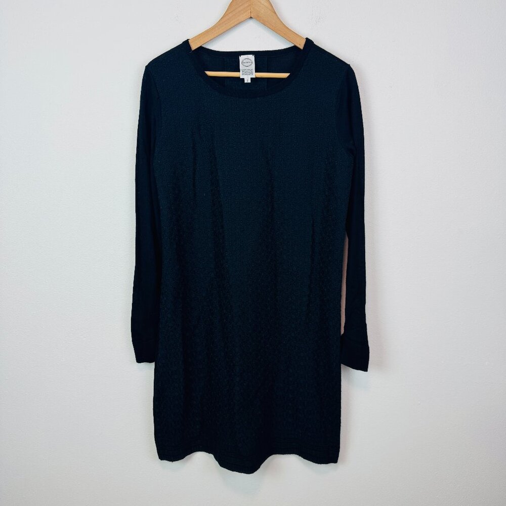 Antipast Tokyo Japan Embroidered dress wool silk black long sleeved size 2 (S/M)